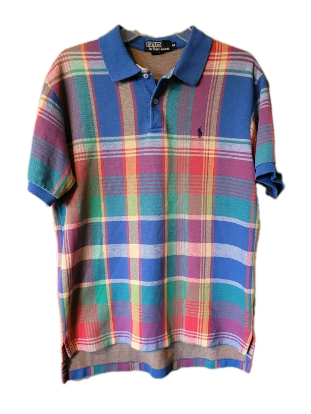 POLO by Ralph Lauren Shirt Medium Madras Multicolor Plaid Y2k Vintage Preppy